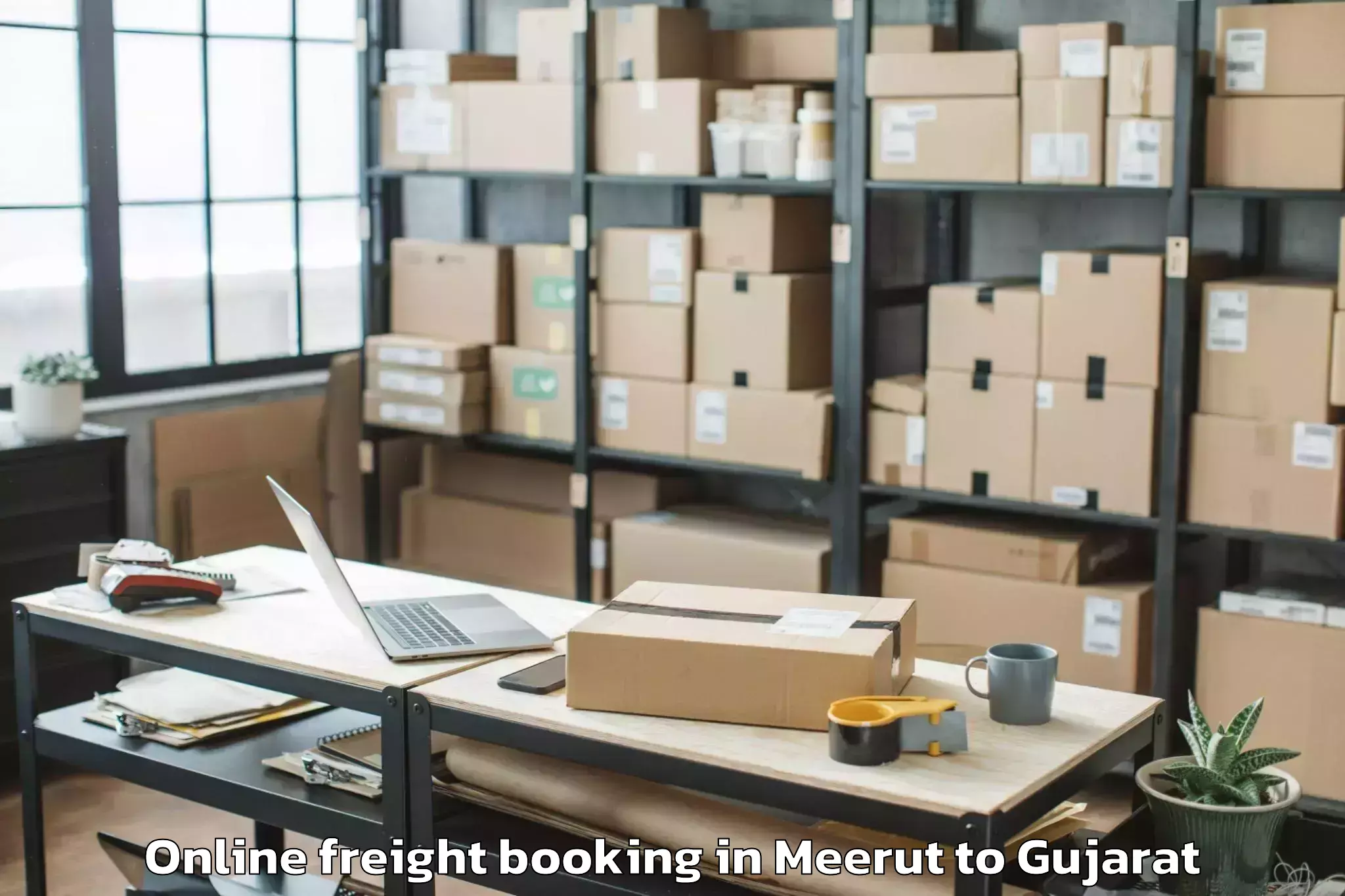 Reliable Meerut to Mendarda Online Freight Booking